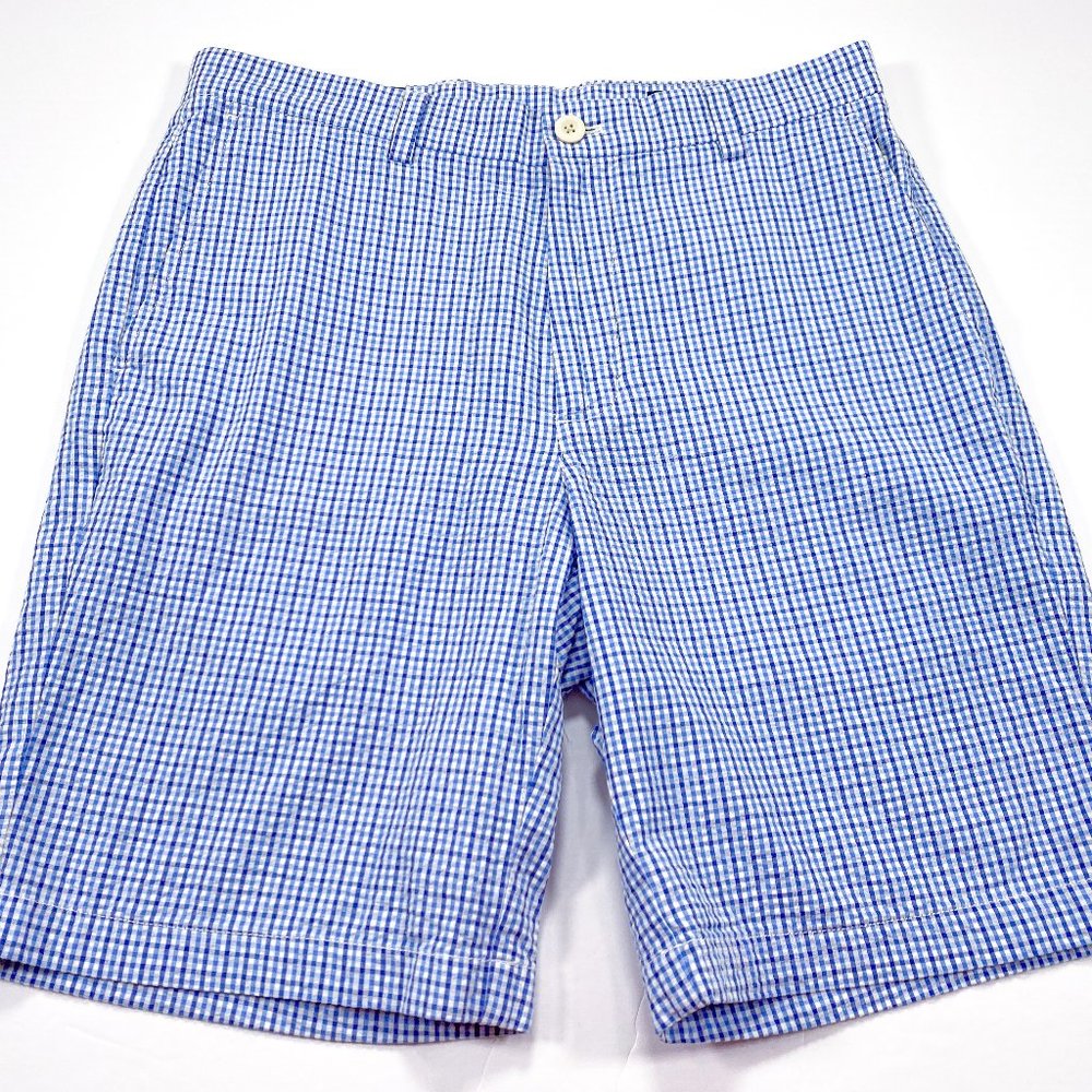 Vineyard Vines Breaker Shorts 32x9 Classic Fit Blue Seersucker Check NEW NWT